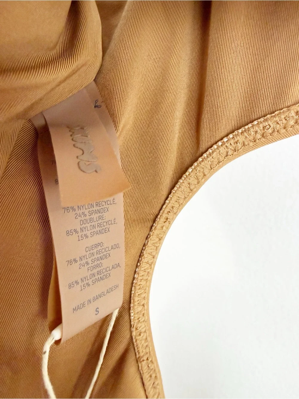 SKIMS Monokino Swimsuit Almond One Shoulder NWT Size Small
